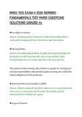 RNSG 1105 EXAM 4 2026 NURSING&NewLine;FUNDAMENTALS TEST PAPER QUESTIONS&NewLine;SOLUTIONS GRADED A&plus;&NewLine;