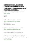 SERVICENOW CSA CERTIFIED&NewLine;SYSTEM ADMINISTRATOR 2026&NewLine;TECH SCRIPT SOLVED QUESTIONS&NewLine;VERIFIED ANSWERS A&plus;