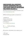 SERVICENOW CSA CERTIFIED&NewLine;SYSTEM ADMINISTRATOR 2026&NewLine;TEST BANK COMPLETE QUESTIONS&NewLine;SOLUTIONS GRADED A&plus;