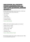 SERVICENOW CSA CERTIFIED&NewLine;SYSTEM ADMINISTRATOR 2026&NewLine;TEST PAPER QUESTIONS ANSWERS&NewLine;GRADED A&plus;&NewLine;
