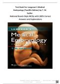 Langman&rsquo;s Medical Embryology 12th Edition Test Bank by T&period; W&period; Sadler &ndash; National Board-Style MCQs with Correct Answers and Detailed Explanations
