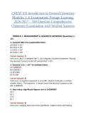 CHEM 103 INTRODUCTION TO GENERAL CHEMISTRY MODULES 1&ndash;6 EXAMINATION&comma; PORTAGE LEARNING&comma; 2026&sol;2027 &ndash; 100-QUESTION COMPREHENSIVE CHEMISTRY EXAMINATION WITH VERIFIED ANSWERS