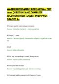 WATER RESTORATION IICRC ACTUAL TEST&NewLine;2026 QUESTIONS AND COMPLETE&NewLine;SOLUTIONS HIGH SUCCESS PREP PACK&NewLine;GRADED A&plus;