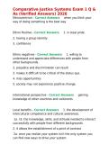 Comparative Justice Systems Exam 1 Q & As &lpar;Verified Answers&rpar; 2026