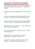 Comparative Criminal Justice EXAM 1 Questions and Answers &lpar;Latest 2026&rpar;