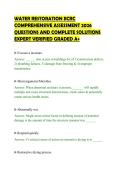 WATER RESTORATION IICRC&NewLine;COMPREHENSIVE ASSESSMENT 2026&NewLine;QUESTIONS AND COMPLETE SOLUTIONS&NewLine;EXPERT VERIFIED GRADED A&plus;
