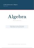 Algebra &mdash; GCSE Maths Revision Pack &lpar;Edexcel 1MA1&rpar;