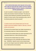 CPCO CERTIFICATION EXAM LATEST 2026-2027 ACTUAL EXAM &NewLine;WITH COMPLETE QUESTIONS AND CORRECT DETAILED ANSWERS &NewLine;&lpar;100&percnt; VERIFIED ANSWERS&rpar; &vert;ALREADY GRADED A&plus;&vert; &vert;&vert;PROFESSOR &NewLine;VERIFIED&vert;&vert; &vert;&vert;BRANDNEW&excl;&excl;&excl;&vert;&vert;