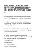 NR534 PLANNED CHANGE LEADERSHIP&NewLine;REDUCTION IN WORKFORCE EXAM SCRIPT&NewLine;2026 QUESTIONS WITH ANSWERS GRADED&NewLine;A&plus;