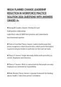 NR534 PLANNED CHANGE LEADERSHIP&NewLine;REDUCTION IN WORKFORCE PRACTICE&NewLine;SOLUTION 2026 QUESTIONS WITH ANSWERS&NewLine;GRADED A&plus;