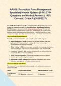 AAMS &lpar;Accredited Asset Management Specialist&rpar; Module Quizzes &lpar;1-10&rpar; 370&plus; Questions and Verified Answers &vert; 100&percnt; Correct &vert; Grade A &lpar;2026&sol;2027&rpar;&NewLine;&NewLine;&NewLine;