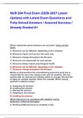 NUR 304 Final Exam &lpar;2026-2027 Latest &NewLine;Update&rpar; with Latest Exam Questions and &NewLine;Fully Solved Answers &sol; Assured Success &sol; &NewLine;Already Graded A&plus;