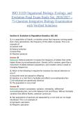 BIO 311D ORGANISMAL BIOLOGY&comma; ECOLOGY&comma; AND EVOLUTION FINAL EXAM STUDY SET&comma; 2026&sol;2027 &ndash; 75-QUESTION INTEGRATIVE BIOLOGY EXAMINATION WITH VERIFIED SOLUTIONS
