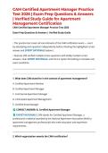 CAM Certified Apartment Manager Practice Test 2026 &vert; Exam Prep Questions & Answers &vert; Verified Study Guide for Apartment Management Certification