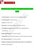 California Life&comma; Accident & Health Insurance Final Exam &vert; Study Guide&NewLine;&NewLine;