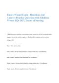 Emory Wound Exam 1 Questions And &NewLine;Answers Practice Questions with Solutions &NewLine;Newest 2026 2027&comma; Exams of Nursing&period;