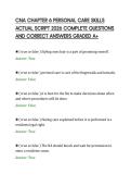 CNA CHAPTER 6 PERSONAL CARE SKILLS&NewLine;ACTUAL SCRIPT 2026 COMPLETE QUESTIONS&NewLine;AND CORRECT ANSWERS GRADED A&plus;