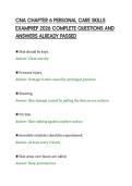 CNA CHAPTER 6 PERSONAL CARE SKILLS&NewLine;EXAMPREP 2026 COMPLETE QUESTIONS AND&NewLine;ANSWERS ALREADY PASSED