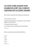 U&period;S COAST GUARD AUXILIARY EXAM&NewLine;EXAMINATION SCRIPT 2026 COMPLETE&NewLine;QUESTIONS WITH ACCURATE ANSWERS
