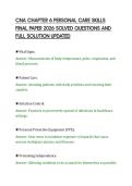 CNA CHAPTER 6 PERSONAL CARE SKILLS&NewLine;FINAL PAPER 2026 SOLVED QUESTIONS AND&NewLine;FULL SOLUTION UPDATED&NewLine;