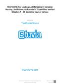 TEST BANK For Leading And Managing In Canadian Nursing&comma; 2nd Edition