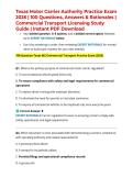 Texas Motor Carrier Authority Practice Exam 2026 &vert; 100 Questions&comma; Answers & Rationales &vert; Commercial Transport Licensing Study Guide &vert; Instant PDF Download
