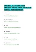 CNA FINAL EXAM STUDY GUIDE&NewLine;QUESTIONS AND SOLUTIONS 100 PERCENT&NewLine;CORRECT VERIFIED ANSWERS&NewLine;
