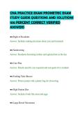 CNA PRACTICE EXAM PROMETRIC EXAM&NewLine;STUDY GUIDE QUESTIONS AND SOLUTIONS&NewLine;100 PERCENT CORRECT VERIFIED&NewLine;ANSWERS&NewLine;