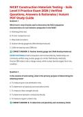 NICET Construction Materials Testing &ndash; Soils Level II Practice Exam 2026 &vert; Verified Questions&comma; Answers & Rationales &vert; Instant PDF Study Guide