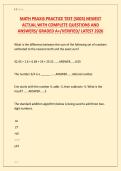 MATH PRAXIS PRACTICE TEST &lpar;5003&rpar; NEWEST &NewLine;ACTUAL WITH COMPLETE QUESTIONS AND &NewLine;ANSWERS&sol; GRADED A&plus;&sol;VERIFIED&sol; LATEST 2026