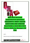 WGU D076 OA Exam 2026 &ndash; Finance Skills for Managers Comprehensive Questions and Verified Solutions