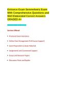Entrance Exam Semmelweis Exam With Comprehensive Questions and Well Elaborated Correct Answers GRADED A&plus;&period;