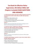 Test Bank for Effective Police Supervision&comma; 9th Edition Miller &lpar;All Chapters included&rpar; EXAM QUESTIONS AND ANSWERS