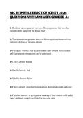 NIC ESTHETICS PRACTICE SCRIPT 2026&NewLine;QUESTIONS WITH ANSWERS GRADED A&plus;