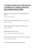 COLORADO COSMETOLOGY WRITTEN EXAM&NewLine;2 EXAMPREP 2026 COMPLETE QUESTIONS&NewLine;AND ANSWERS ALREADY PASSED&NewLine;