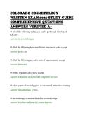 COLORADO COSMETOLOGY&NewLine;WRITTEN EXAM 2026 STUDY GUIDE&NewLine;COMPREHENSIVE QUESTIONS&NewLine;ANSWERS VERIFIED A&plus;&NewLine;