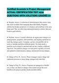 Certified Associate in Project Management&NewLine;ACTUAL CERTIFICATION TEST 2026&NewLine;QUESTIONS WITH SOLUTIONS GRADED A&plus;