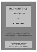 Mathematics Question bank for Class VII