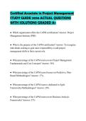 Certified Associate in Project Management&NewLine;STUDY GUIDE 2026 ACTUAL QUESTIONS&NewLine;WITH SOLUTIONS GRADED A&plus;