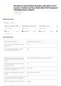 Workday Pro Payroll EXAM Questions with 100&percnt; Correct Answers &vert; Verified &vert;&vert; ACTUAL EXAM 2026 TEST&excl;&excl; Graded A&plus; &vert; 2025&vert;2026 EXAM UPDATE