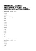 NIHSS GROUP A VERSION 5&NewLine;CERTIFICATION REVIEW SET 2026&NewLine;QUESTIONS WITH ANSWERS GRADED A&plus;&NewLine;