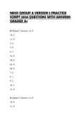 NIHSS GROUP A VERSION 5 PRACTICE&NewLine;SCRIPT 2026 QUESTIONS WITH ANSWERS&NewLine;GRADED A&plus;