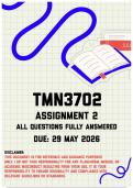 TMN3702 Assignment 2 Memo &vert; Due 29 May 2026