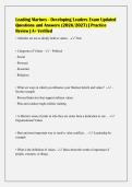 Leading Marines - Developing Leaders Exam Updated&NewLine;Questions and Answers &lpar;2026&sol;2027&rpar; &vert; Practice&NewLine;Review &vert; A&plus; Verified
