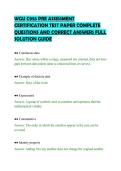WGU C955 PRE ASSESSMENT&NewLine;CERTIFICATION TEST PAPER COMPLETE&NewLine;QUESTIONS AND CORRECT ANSWERS FULL&NewLine;SOLUTION GUIDE