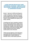 2026-2027 LATEST UPDATED NR 569 STUDY GUIDE -&NewLine;DIFFERENTIAL DIAGNOSIS &vert; COMPLETE EXAM&NewLine;WITH CORRECT ANSWERS AND RATIONALES&period;&NewLine;A&plus; GUARANTEED SUCCESS 