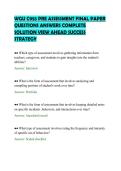 WGU C955 PRE ASSESSMENT FINAL PAPER&NewLine;QUESTIONS ANSWERS COMPLETE&NewLine;SOLUTION VIEW AHEAD SUCCESS&NewLine;STRATEGY