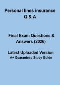 Personal Lines Insurance &ndash; Licensing Exam Prep & Study Guide 2026