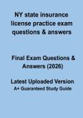 NY State Insurance License Practice Exam Questions & Answers &ndash; Study Guide 2026