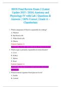 BIOS Final Review Exam 2 &lpar;Latest &NewLine;Update 2025 &sol; 2026&rpar; Anatomy and &NewLine;Physiology IV with Lab &vert; Questions & &NewLine;Answers &vert; 100&percnt; Correct &vert; Grade A &ndash; &NewLine;Chamberlain